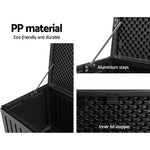 Gardeon Outdoor Storage Box 270L Container Lockable Garden Bench Tool Shed Black - Home & Garden > Storage