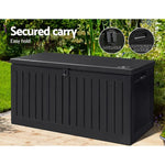 Gardeon Outdoor Storage Box 270L Container Lockable Garden Bench Tool Shed Black - Home & Garden > Storage