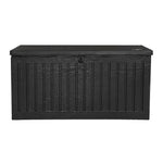 Gardeon Outdoor Storage Box 270L Container Lockable Garden Bench Tool Shed Black - Home & Garden > Storage