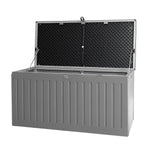 Gardeon Outdoor Storage Box 270L Container Lockable Garden Bench Tool Shed Grey - Home & Garden > Storage