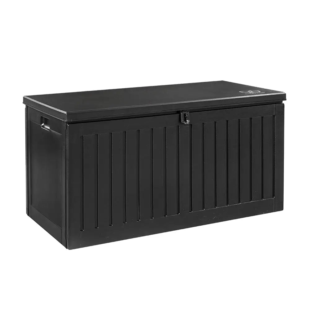Gardeon Outdoor Storage Box 270L Container Lockable Garden Bench Tool Shed Black - Home & Garden > Storage