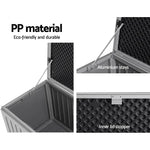 Gardeon Outdoor Storage Box 270L Container Lockable Garden Bench Tool Shed Grey - Home & Garden > Storage