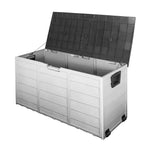 Gardeon Outdoor Storage Box 290L Lockable Organiser Garden Deck Shed Tool Black - Home & Garden > Storage