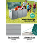 Gardeon Outdoor Storage Box 290L Lockable Organiser Garden Deck Shed Tool Green - Home & Garden > Storage