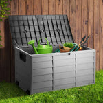 Gardeon Outdoor Storage Box 290L Lockable Organiser Garden Deck Shed Tool Black - Home & Garden > Storage