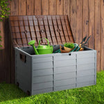 Gardeon Outdoor Storage Box 290L Lockable Organiser Garden Deck Shed Tool Brown - Home & Garden > Storage