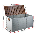 Gardeon Outdoor Storage Box 290L Lockable Organiser Garden Deck Shed Tool Brown - Home & Garden > Storage
