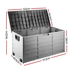 Gardeon Outdoor Storage Box 290L Lockable Organiser Garden Deck Shed Tool Black - Home & Garden > Storage