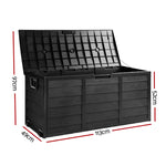 Gardeon Outdoor Storage Box 290L Lockable Organiser Garden Deck Shed All Black - Home & Garden > Storage