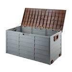Gardeon Outdoor Storage Box 290L Lockable Organiser Garden Deck Shed Tool Brown - Home & Garden > Storage
