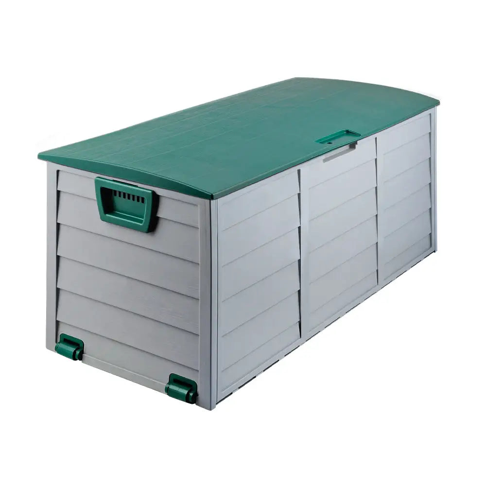 Gardeon Outdoor Storage Box 290L Lockable Organiser Garden Deck Shed Tool Green - Home & Garden > Storage