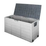 Gardeon Outdoor Storage Box 290L Lockable Organiser Garden Deck Shed Tool Grey - Home & Garden > Storage