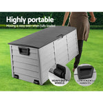 Gardeon Outdoor Storage Box 290L Lockable Organiser Garden Deck Shed Tool Black - Home & Garden > Storage