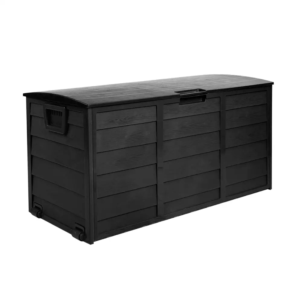 Gardeon Outdoor Storage Box 290L Lockable Organiser Garden Deck Shed All Black - Home & Garden > Storage