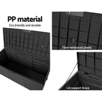 Gardeon Outdoor Storage Box 290L Lockable Organiser Garden Deck Shed All Black - Home & Garden > Storage