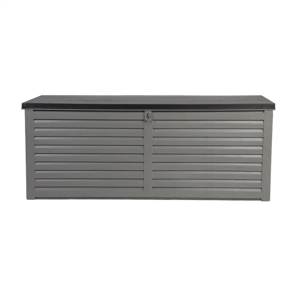 Gardeon Outdoor Storage Box 390L Container Lockable Garden Bench Tools Toy Shed Black - Home & Garden > Storage