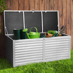Gardeon Outdoor Storage Box 390L Container Lockable Garden Bench Tools Toy Shed Black - Home & Garden > Storage