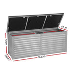 Gardeon Outdoor Storage Box 390L Container Lockable Garden Bench Tools Toy Shed Black - Home & Garden > Storage