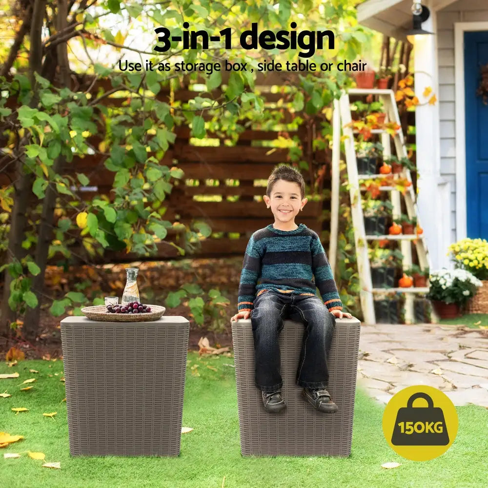 Gardeon Outdoor Storage Box 43L Container Side Table Garden Bench Tool Sheds - Home & Garden > Storage