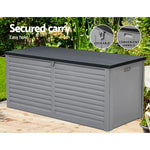 Gardeon Outdoor Storage Box 490L Container Lockable Garden Bench Tools Toy Shed Black - Home & Garden > Storage