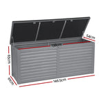 Gardeon Outdoor Storage Box 490L Container Lockable Garden Bench Tools Toy Shed Black - Home & Garden > Storage