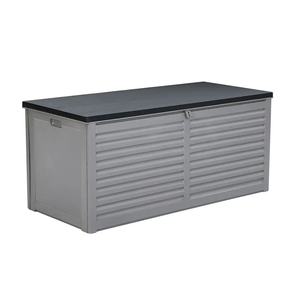 Gardeon Outdoor Storage Box 490L Container Lockable Garden Bench Tools Toy Shed Black - Home & Garden > Storage