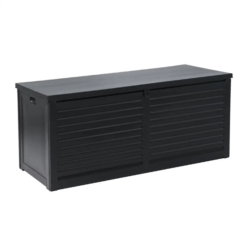 Gardeon Outdoor Storage Box 490L Container Lockable Garden Bench Shed Tools Toy All Black - Home & Garden > Storage