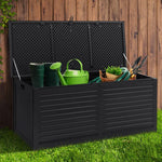 Gardeon Outdoor Storage Box 490L Container Lockable Garden Bench Shed Tools Toy All Black - Home & Garden > Storage