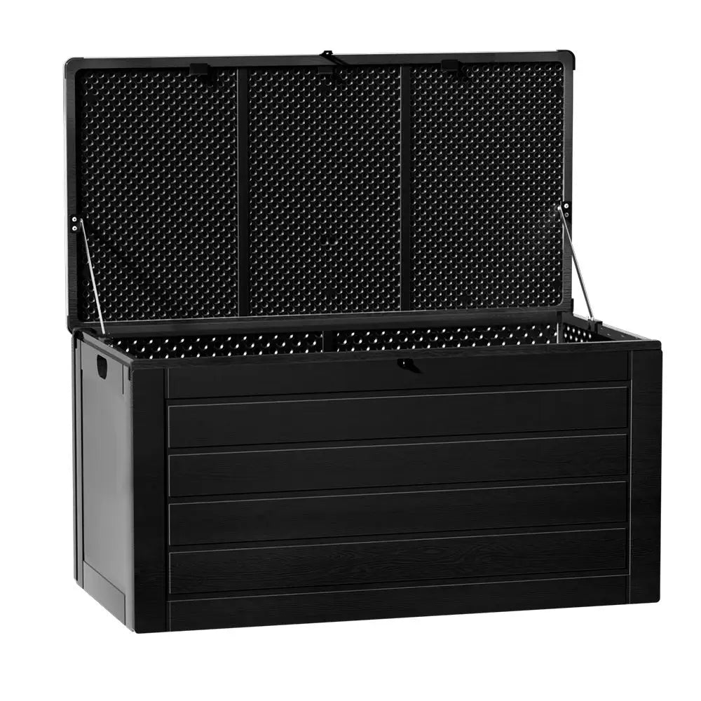 Gardeon Outdoor Storage Box 680L Container Lockable Garden Bench Shed Tool All Black - Home & Garden > Storage
