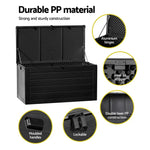 Gardeon Outdoor Storage Box 680L Container Lockable Garden Bench Shed Tool All Black - Home & Garden > Storage