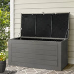 Gardeon Outdoor Storage Box 680L Container Lockable Garden Bench Tool Shed Black - Home & Garden > Storage