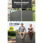 Gardeon Outdoor Storage Box 680L Container Lockable Garden Bench Tool Shed Black - Home & Garden > Storage