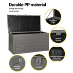 Gardeon Outdoor Storage Box 680L Container Lockable Garden Bench Tool Shed Black - Home & Garden > Storage
