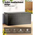 Gardeon Outdoor Storage Box 830L Container Lockable Garden Bench Tool Shed Black - Home & Garden > Storage