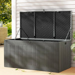 Gardeon Outdoor Storage Box 830L Container Lockable Garden Bench Tool Shed Black - Home & Garden > Storage