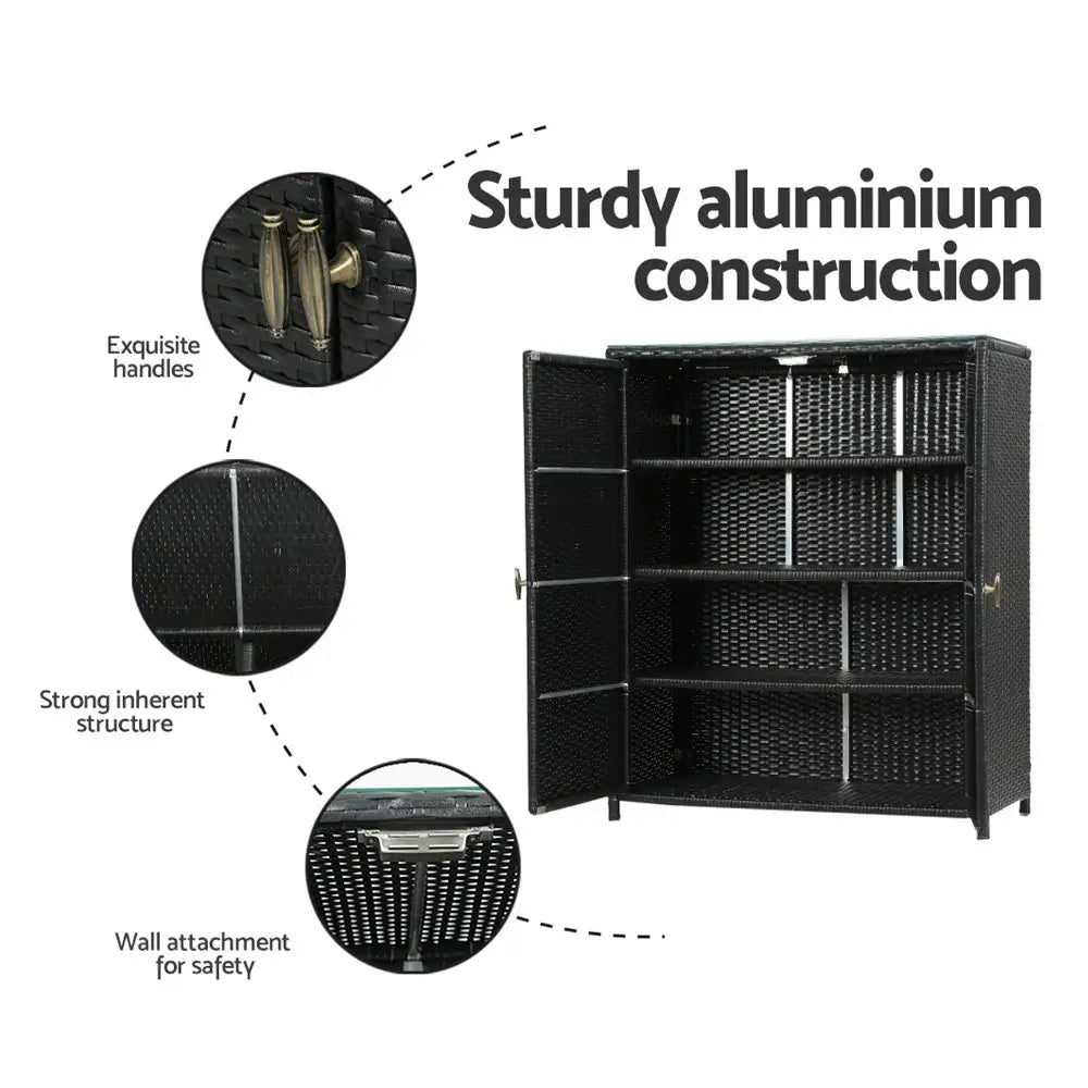 Gardeon Outdoor Storage Box Garage Wicker Shelf Chest Garden Shed Tools - Home & Garden > Storage