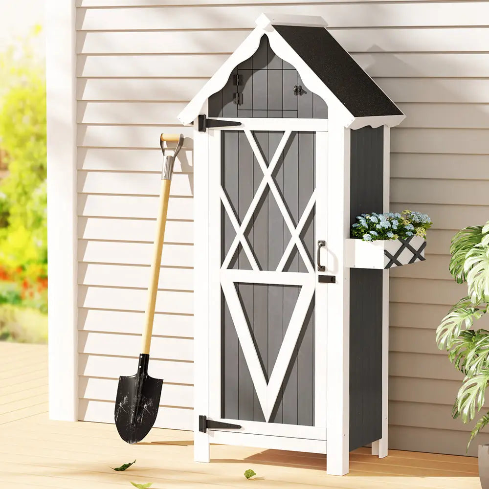 Gardeon Outdoor Storage Shed Box Wooden Shelf Chest Garden Furniture - Home & Garden > Storage