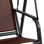 Gardeon Outdoor Swing Chair Garden Bench Furniture Canopy 2 Seater Brown - Furniture > Outdoor