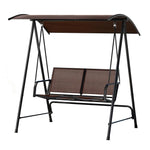 Gardeon Outdoor Swing Chair Garden Bench Furniture Canopy 2 Seater Brown - Furniture > Outdoor