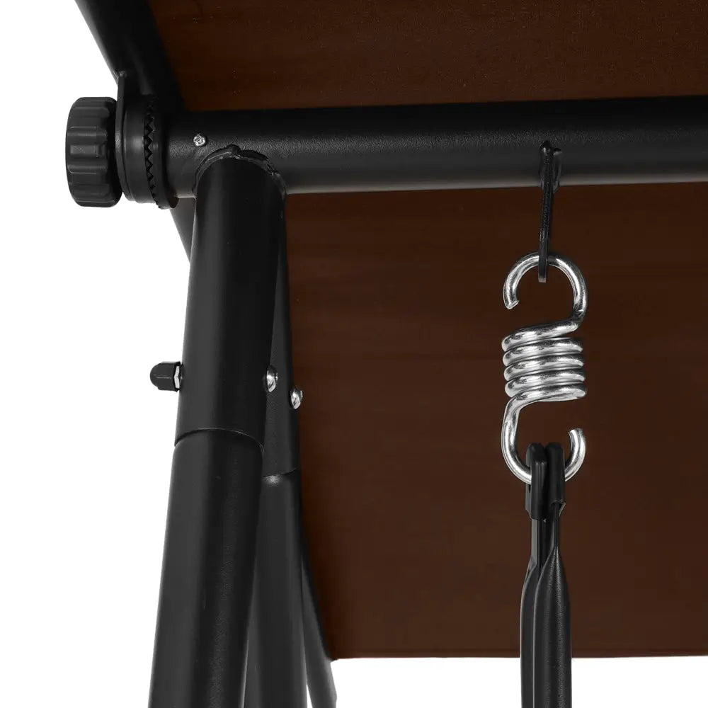 Gardeon Outdoor Swing Chair Garden Bench Furniture Canopy 2 Seater Brown - Furniture > Outdoor