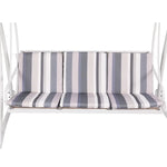 Gardeon Outdoor Swing Chair Garden Bench Furniture Canopy 3 Seater White Grey - Furniture > Outdoor