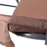 Gardeon Outdoor Swing Chair Garden Bench Furniture Canopy 3 Seater Coffee - Home & Garden > Garden Furniture