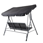 Gardeon Outdoor Swing Chair Garden Bench Furniture Canopy 3 Seater Mesh Black - Furniture > Outdoor