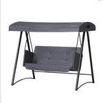 Gardeon Outdoor Swing Chair Garden Bench Furniture Canopy 3 Seater Rattan Grey - Furniture > Outdoor