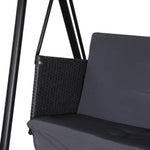 Gardeon Outdoor Swing Chair Garden Bench Furniture Canopy 3 Seater Rattan Grey - Furniture > Outdoor
