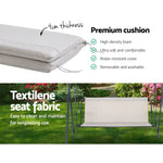 Gardeon Outdoor Swing Chair Garden Bench Furniture Canopy 3 Seater Beige - Furniture > Outdoor