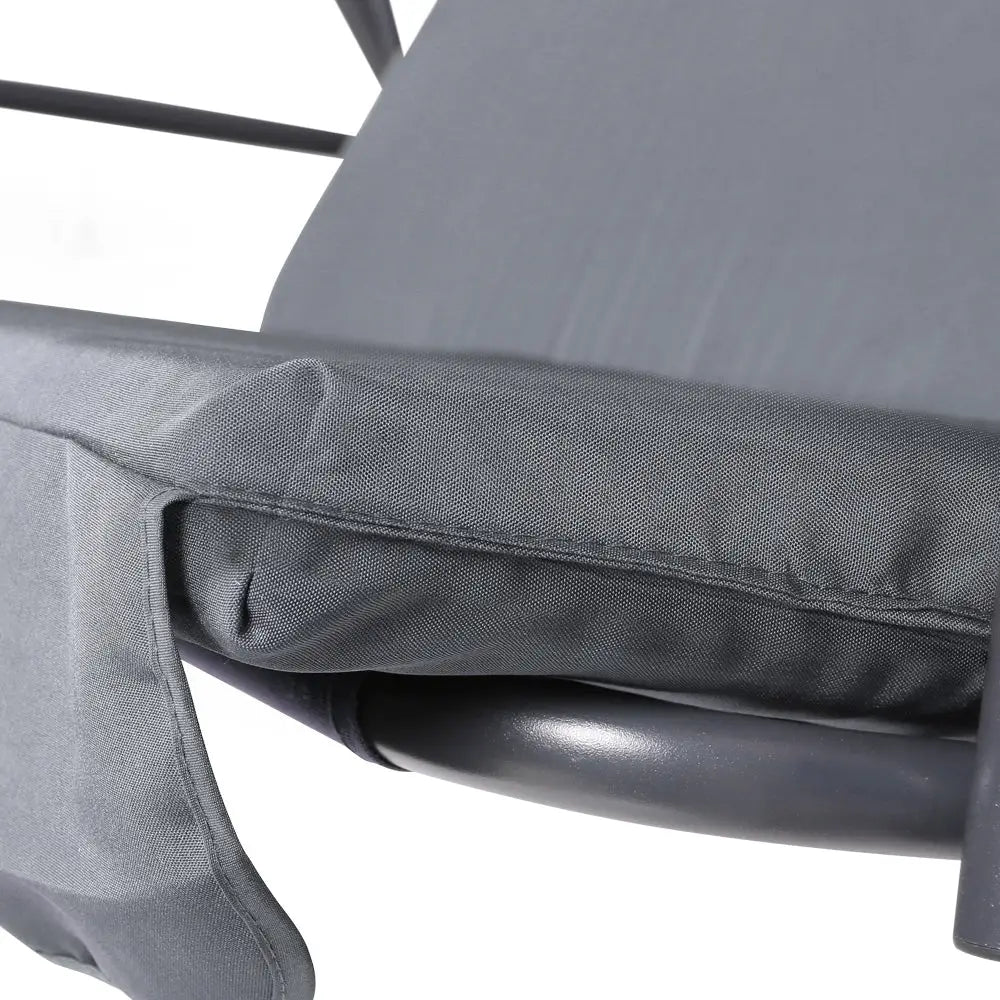 Gardeon Outdoor Swing Chair Garden Bench Furniture Canopy 3 Seater Grey - Furniture > Outdoor