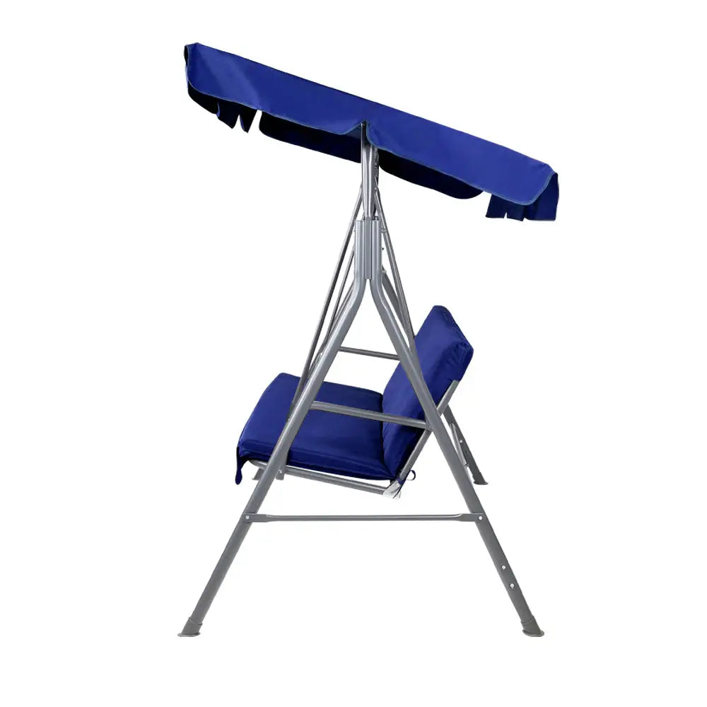 Gardeon Outdoor Swing Chair Garden Bench Furniture Canopy 3 Seater Navy - Furniture > Outdoor