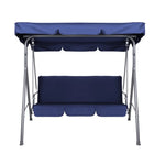 Gardeon Outdoor Swing Chair Garden Bench Furniture Canopy 3 Seater Navy - Furniture > Outdoor