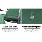 Gardeon Outdoor Swing Chair Garden Bench Furniture Canopy 3 Seater Green - Furniture > Outdoor